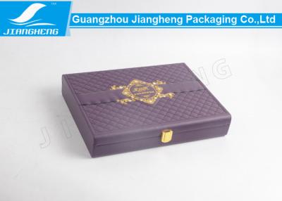 China Middle Size Personalised Leather Box OEM Design Packaging Box With Gold Lock for sale