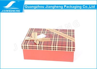 China OEM Rigid Cardboard Gift Boxes Chocolate Packaging Ribbon Bowknot Surface for sale