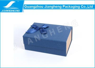 China Caixas de empacotamento de dobramento especiais do papel azul do Bowknot magnético do fechamento personalizadas à venda