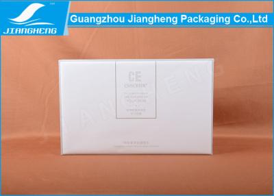 China Empty White Cardboard Perfume Packaging Boxes With Gold Foil Logo Hinged Shape for sale