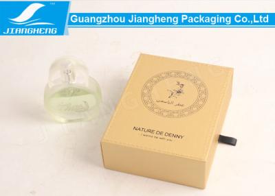 China Durable Yellow PU Leather Perfume Gift Boxes With Logo Black Foil Hot Stamping for sale