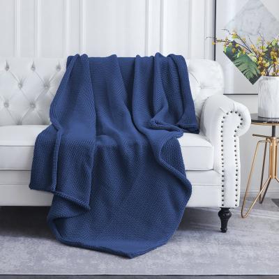 China Chunky Knit Weighted Blanket Throw Soft Breathable Anti-pilling Handmade Woven Blanket for sale