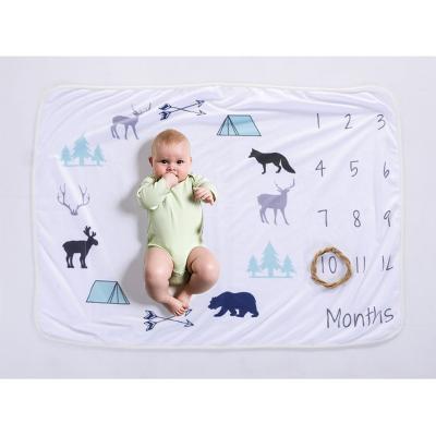 China Anti-pilling Hot Sale Month Baby Photography Props Milestone Blanket for sale