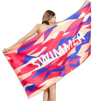 China Wholesale Custom Hypoallergenic Digital Sublimated Printed Logo Quick Dry Swimming Beach Towel for sale