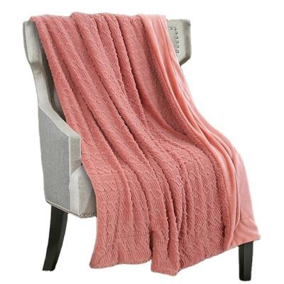 China Sustainable Custom Luxury Faux Fur Throw Blanket For Winter Sofa Blanket for sale