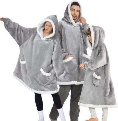 China Anti-Static Custom Printed Soft Oversized Wearable Hooded Hoodie Blanket for sale