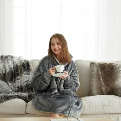 China Large Gray Hoodie Oversized Hoodie Anti-Static Cozy Comfortable Blanket for Winter for sale