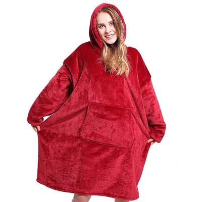 China Anti-Static Oversized Blanket Adult Sherpa Hoodies One Size Fits All Winter, Fleece Blanket Hoodie, Custom Blanket for sale