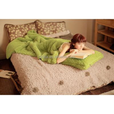 China Single Bulky Polyester Wholesale Warm 100% Sherpa Knit Throw for sale