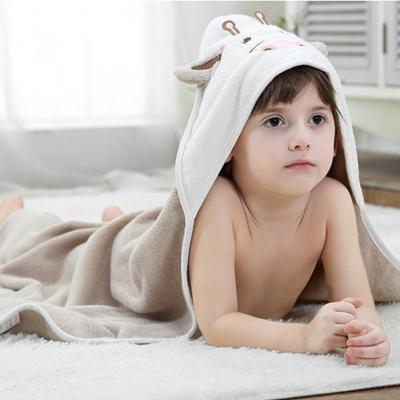 China Amazon Best Cartoon Super Soft Cow Animal Extra Soft Baby Hooded Beach Bath Towel for sale