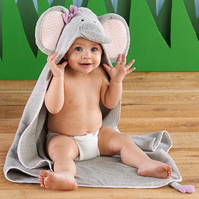 China Factory wholesale super soft absorbent elephant china baby hooded towel for sale