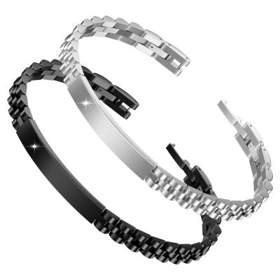 China Other Keepwin High Quality 304 Stainless Steel Bracelet For Women Diamond Clasps Slim Chain Solid Metal Wrist Brace for sale