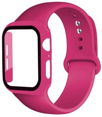 China Keepwin Waterproof 2 in 1 Wrist Strap 40mm 44mm Apple Watch Strap Sport Watch Bands and Protector Rubber Case for Apple Watch Series 6 5 4 for sale