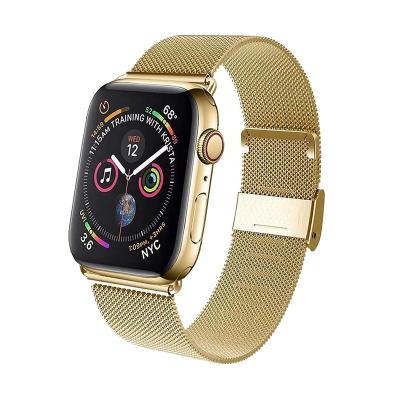 China Fashion Keepwin Adjustable Watch Strap Stainless Steel Mesh Belt Watch Band Replacement for Apple Watch 6 Se 5 4 for sale