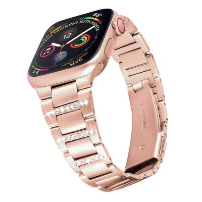 China Keepwin Apple Stainless Steel Watch Band For Women Rhinestone IWatch Series 7/6/SE/5/4/3/2/1 Diamond Stainless Steel Apple Watch Band for sale