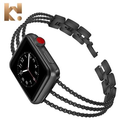 China Classic KeepWin Stainless Steel Jewelry Style Bracelet Replacement Band For Women Stainless Steel Apple Watch Band For iwatch 7 6 5 4 3 2 1 for sale