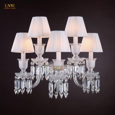 China Traditional Crystal Wall Sconces Lnw Lighting 5Lamp Crystal Wall Sconces Lighting Shade Wall Sconces for sale