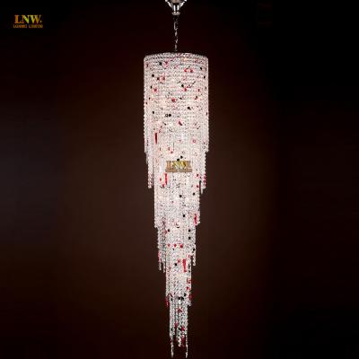 China Lnw Traditional Crystal Lighting Villa Staircase Chandelier Crystal Lighting for sale