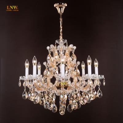 China Maria Theresa Chandelier 8 Lights Traditional Golden Yellow K9 Crystal Chandelier for sale