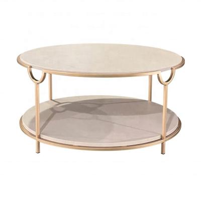 China Coffee table modern design untreated leather untreated leather around tiered coffee table HLM06B for sale