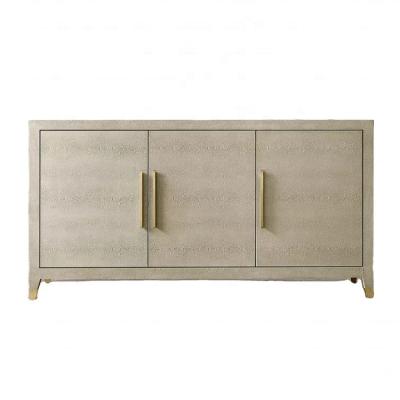 China Modern Design Untreated Leather Sideboard Triple-Door Panel Leather Sideboard DH1316 for sale