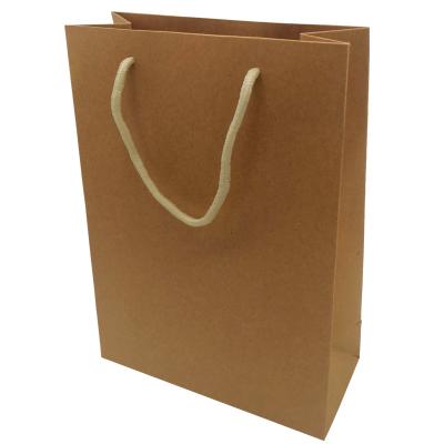 China Recyclable Brown Business Paper Coffee Bag Price Biodegradable Custom Kraft Paper Bag With Handle In Stock for sale