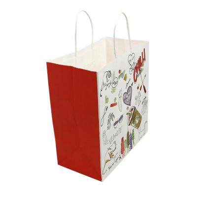 China Recycled Paper Bag Low Moq Materials Rope Handle New Baby Short Cute Birthday Paper Bag Luxury Custom Logo for sale