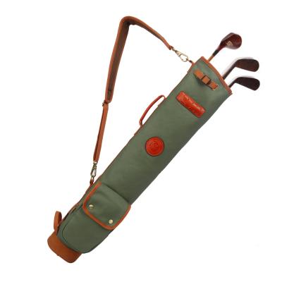 China New design outdoor activity vintage large capacity canvas golf pencli bag foldable golf sunday golf bag for sale