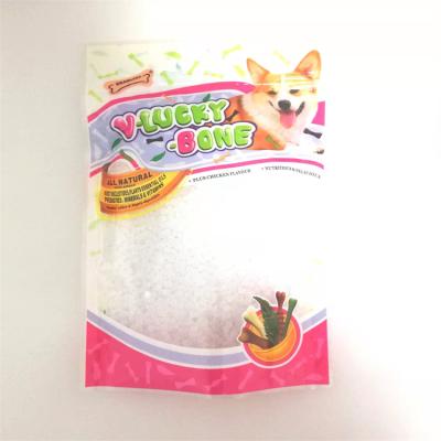 China Shock Resistance Custom Printed Plastic Resealable Cat And Dog Zipper Bag Pet Food Bag With Airplane Punch Hole And Clear Window for sale