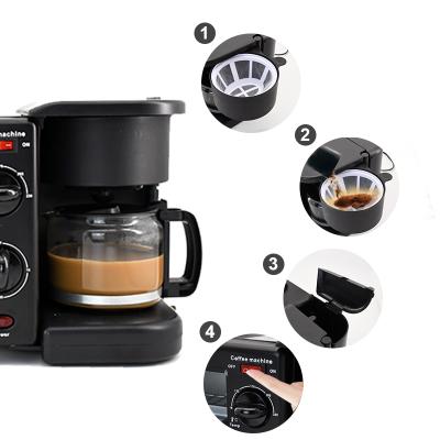 China Hotel Home Use Electric Breakfast Maker Machine with Frying Pan, Coffee Maker and Oven for sale