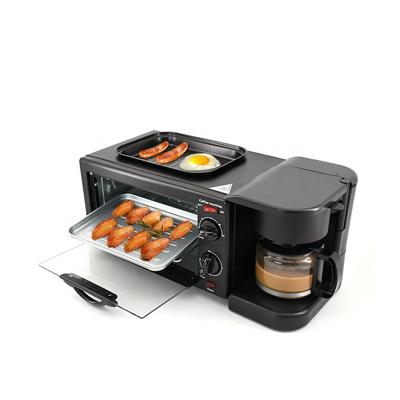 China 2021 Hotel Low Price 3 In 1 Cooking Oven With 600ml Coffee Marker And Frying Pan for sale