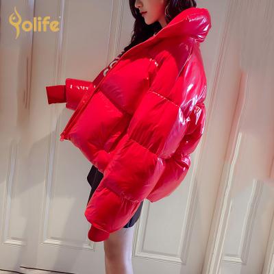 China Yolife 2020 new fashion winter shiny raincoats down jacket women's lightweight raincoat down jacket women's down jacket for sale