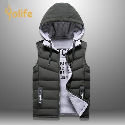 China Anti-wrinkle Men's Winter Vest Down Vest Men's Hooded Waistcoat Casual Sleeveless Vests Men Wear On Both Sides Detachable Hat Top 4XL New for sale