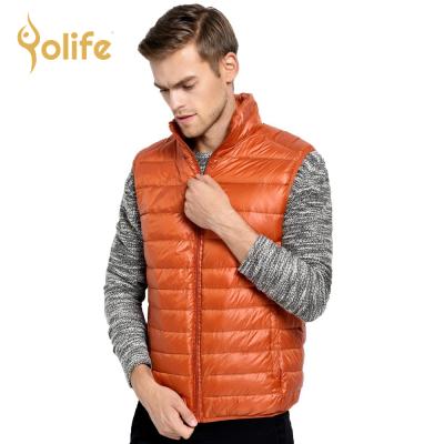 China Yolife Waterproof Brand Vest Men's Ultra Light Down Light Weight Duck Down Male Slim Vest Men's Waterproof Sleeveless White Vest for sale