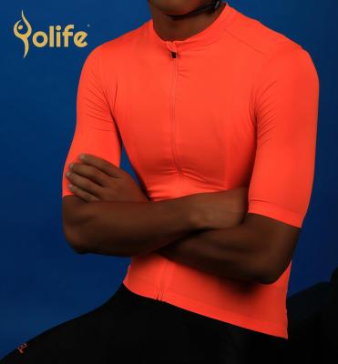 China 2021 Upadte Breathable Luminous Orange Top Quality Short Sleeve Yolife Pro Team Cycling Cycling Cup With Latest Process Seamless Road Mtb for sale