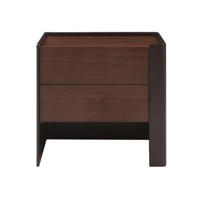 China (Other) 2 Drawer Bedside Table Hardware Nightstand Adjustable Traditional Style Bed Side Cabinet Solid Wood Chest for sale