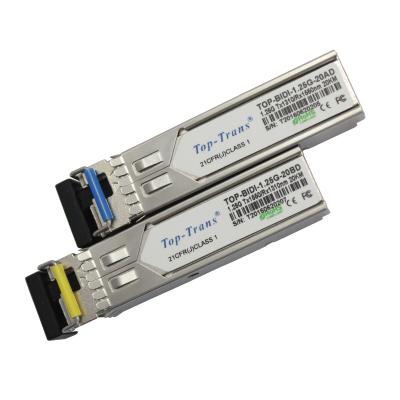 China Cisco GLC-BX-20U 1.25G BIDI SFP 1310nm 1550nm 20km SMF Simplex LC Transceiver for sale