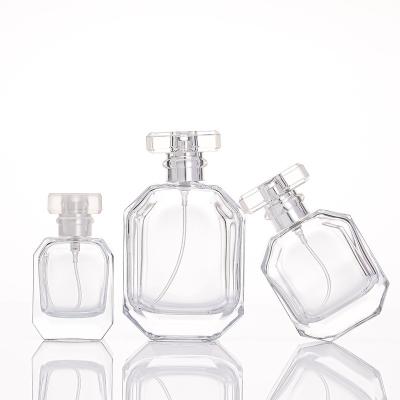 China Wholesale Cosmetic Empty Luxury Fine Spray Atomizer Perfume Glass Clear Mist Bottle 30ml 50ml 100ml With Acrylic Lids for sale