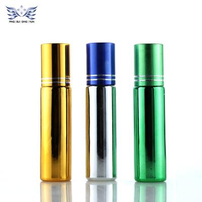 China Wholesale Durable 10ml Fancy Glass Roll On Bottle With Decorative Cap For Perfume Or Essential Oil for sale