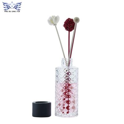 China Personal Care 150ml Wholesale Cylinder Shape Clear Glass Aroma Essential Oil Reed Diffuser Bottles for sale