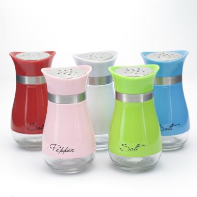 China Excellent Quality Sustainable Glass Bottle Spice Seasoning Jar Salt Pepper Shakers for sale