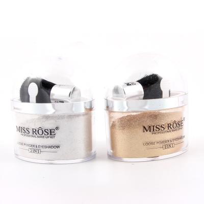 China Hot Sale Waterproof Makeup Powder 2 In 1 Eyeshadow And Powder Highlight Loose Miss Rose Cosmetic for sale