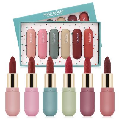 China Miss Rose 6 Color Waterproof Lipstick Kit Lipstick With Die Cut Pattern Gift For Valentine's Day for sale