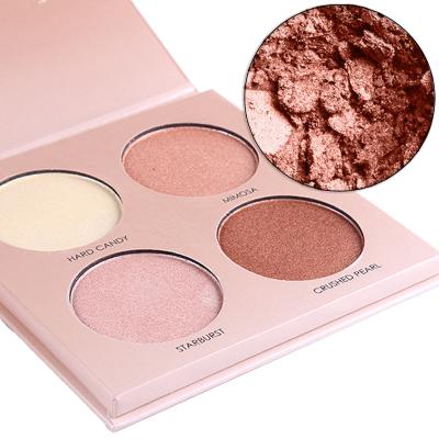 China Waterproof 4 Color Highlighter Bar Powder Palette Make Up Highlighter With Private Label for sale