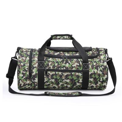 China Wholesale Custom Waterproof Camouflage Camouflage Cylinder Camouflage Gym Sports Outdoor Travel Bag Durable for sale