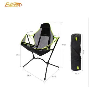 China Wholesale Modern Portable Outdoor Light Weight Folding Moon Ultralight Folding Rocking Chair Camping For Traveling for sale