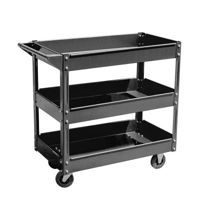 China Storage Cart Utility 4-Wheeled Utility Cart In Black Stainless Steel Household Carts Service Made for sale