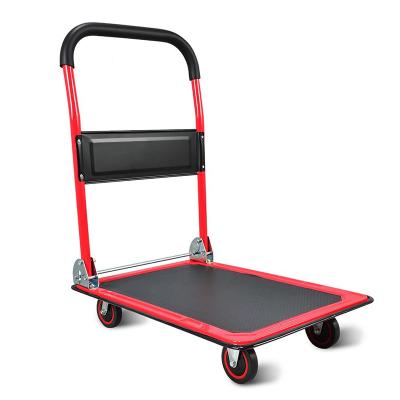 China Heavy Duty Folding Collapsible Storage Platform Hand Trolley Platform Swivel Wheel Platform Hand Trolley for sale