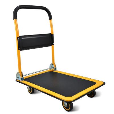 China Heavy Duty Storage Folding Hand Truck Stainless Steel Platform Hand Trolley Platform Hand Carts for sale