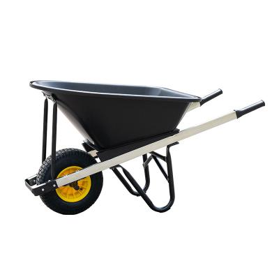 China Industrial Heavy Duty Metal Farm Tools Factory Price Construction Garden Wheel Materials Plastic Single Tray Barrow With Signal for sale